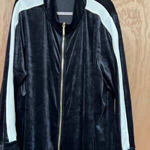 Livi by Lane Bryant Track Jacket – Size 26/28  Black velvet feel